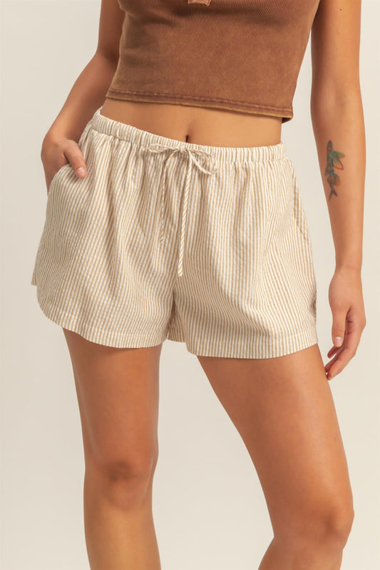 Taupe Stripe Boxer Shorts