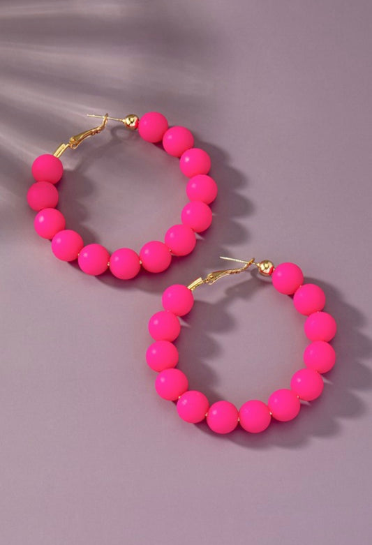 Clay Bead Hoop Earring