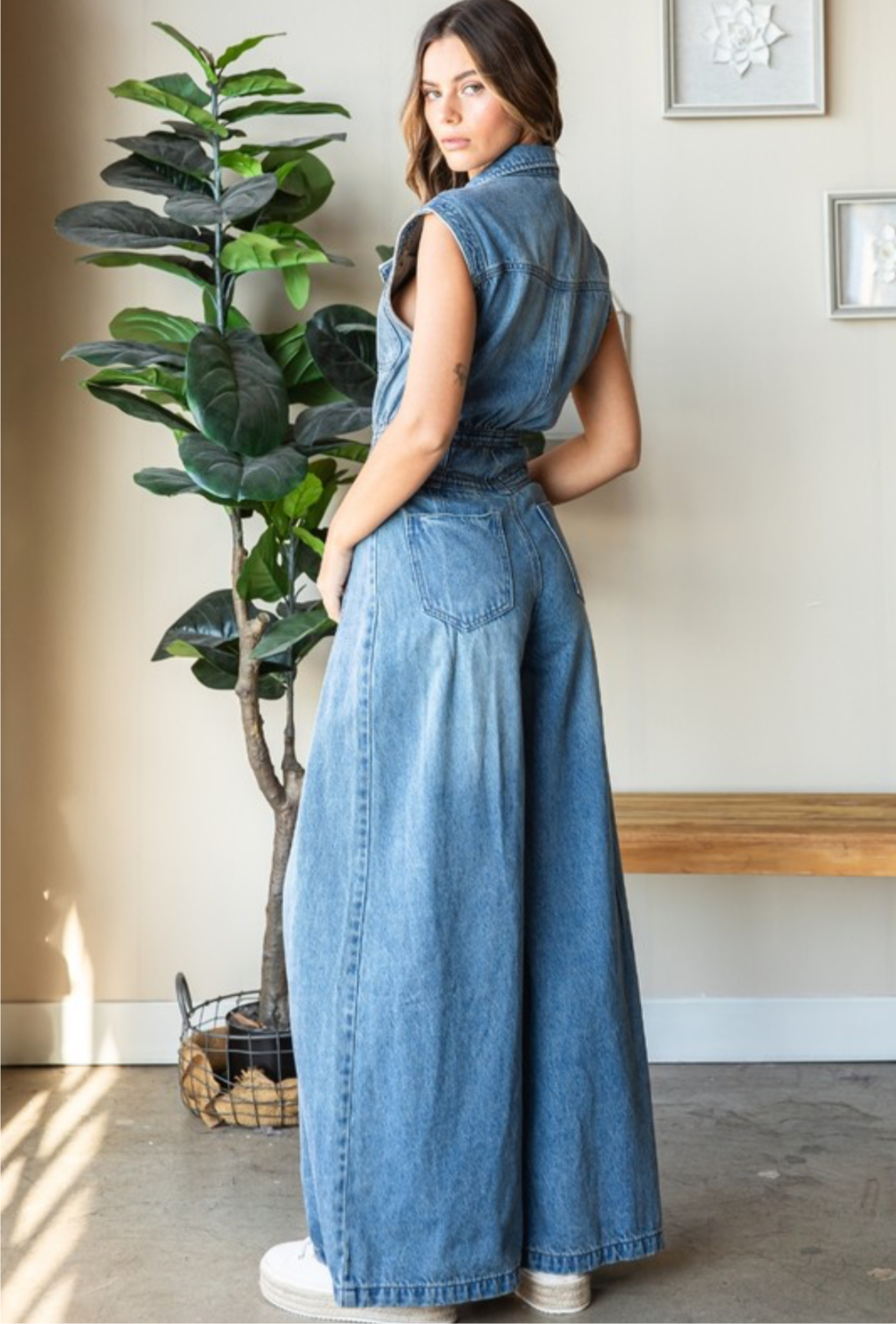 Denim Sleeveless Jumpsuit