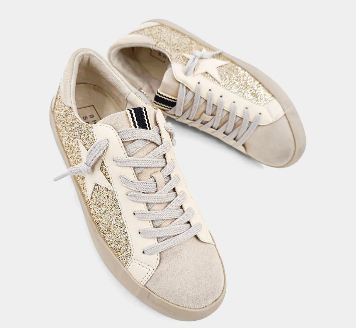 Paula Light Gold Glitter Sneaker