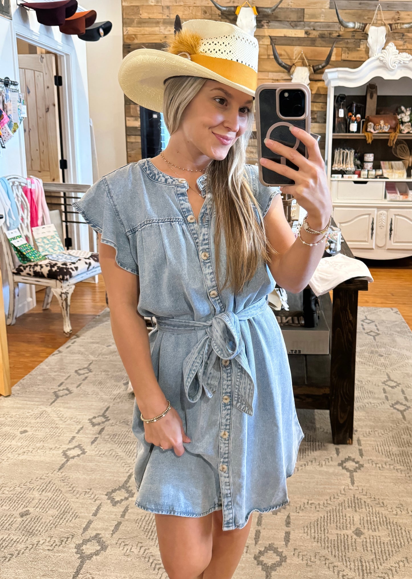 Denim Button Down Mini Dress