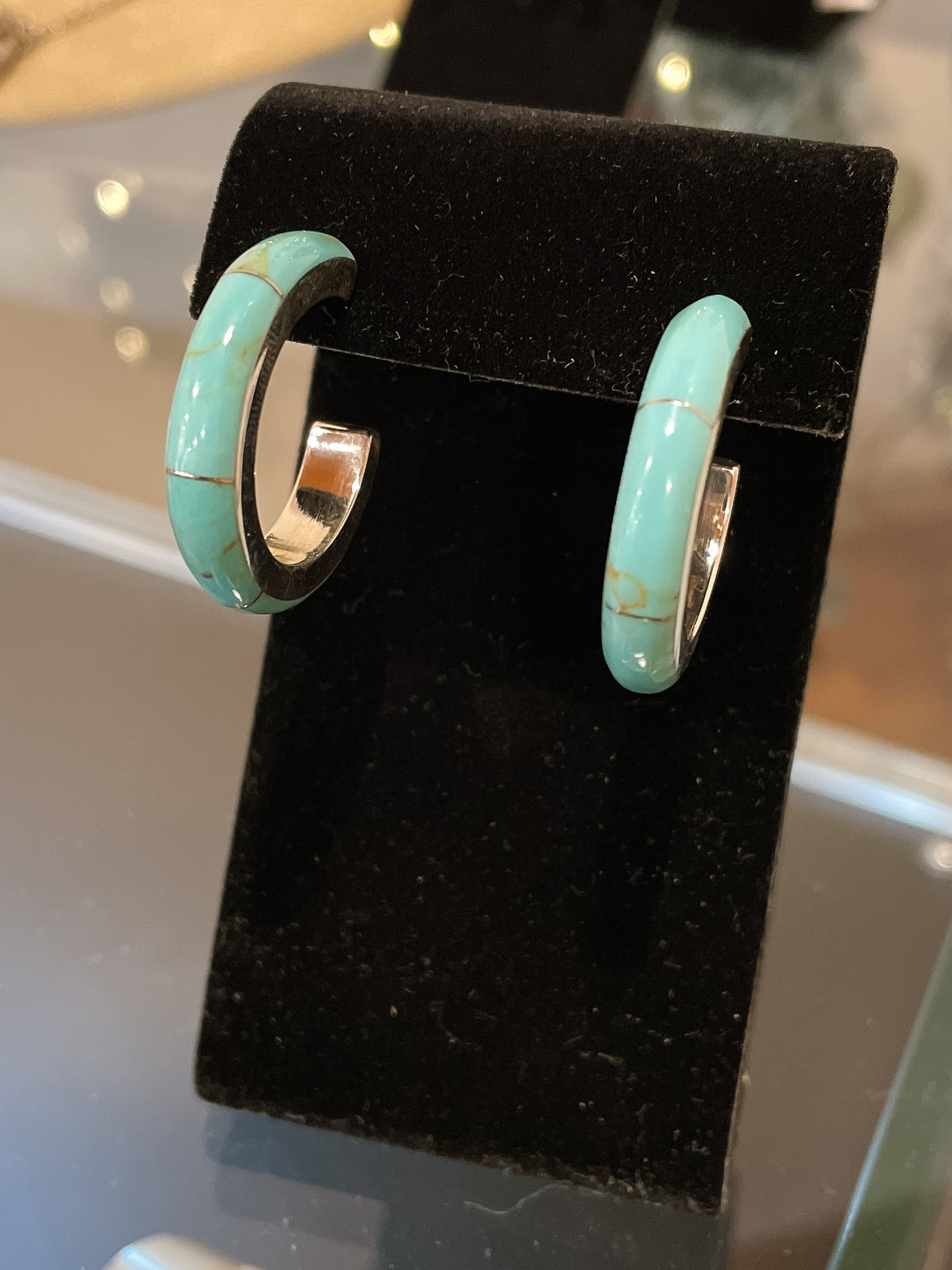 Sm Turquoise Hoops
