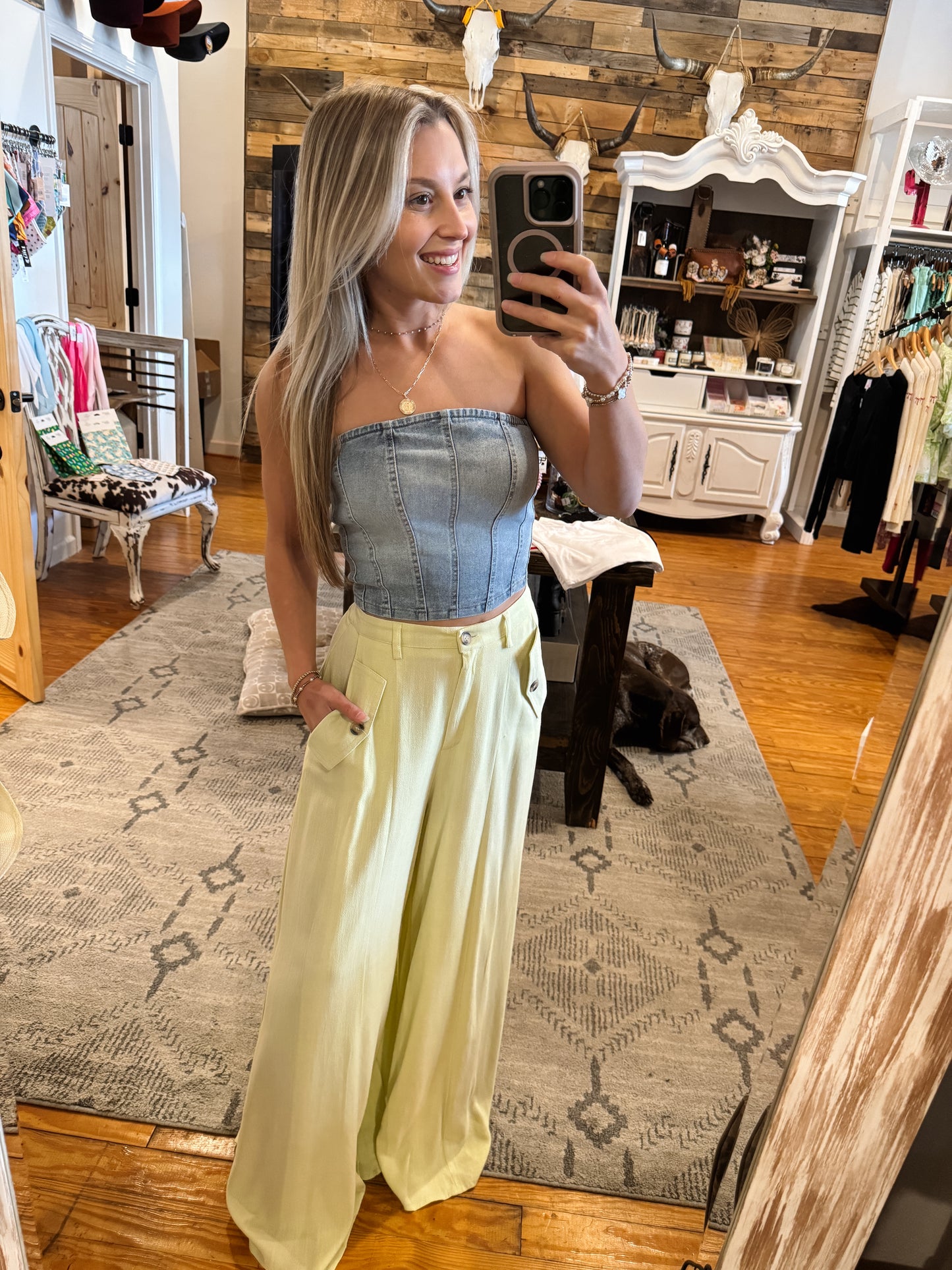 Lemon Lime Linen Pants
