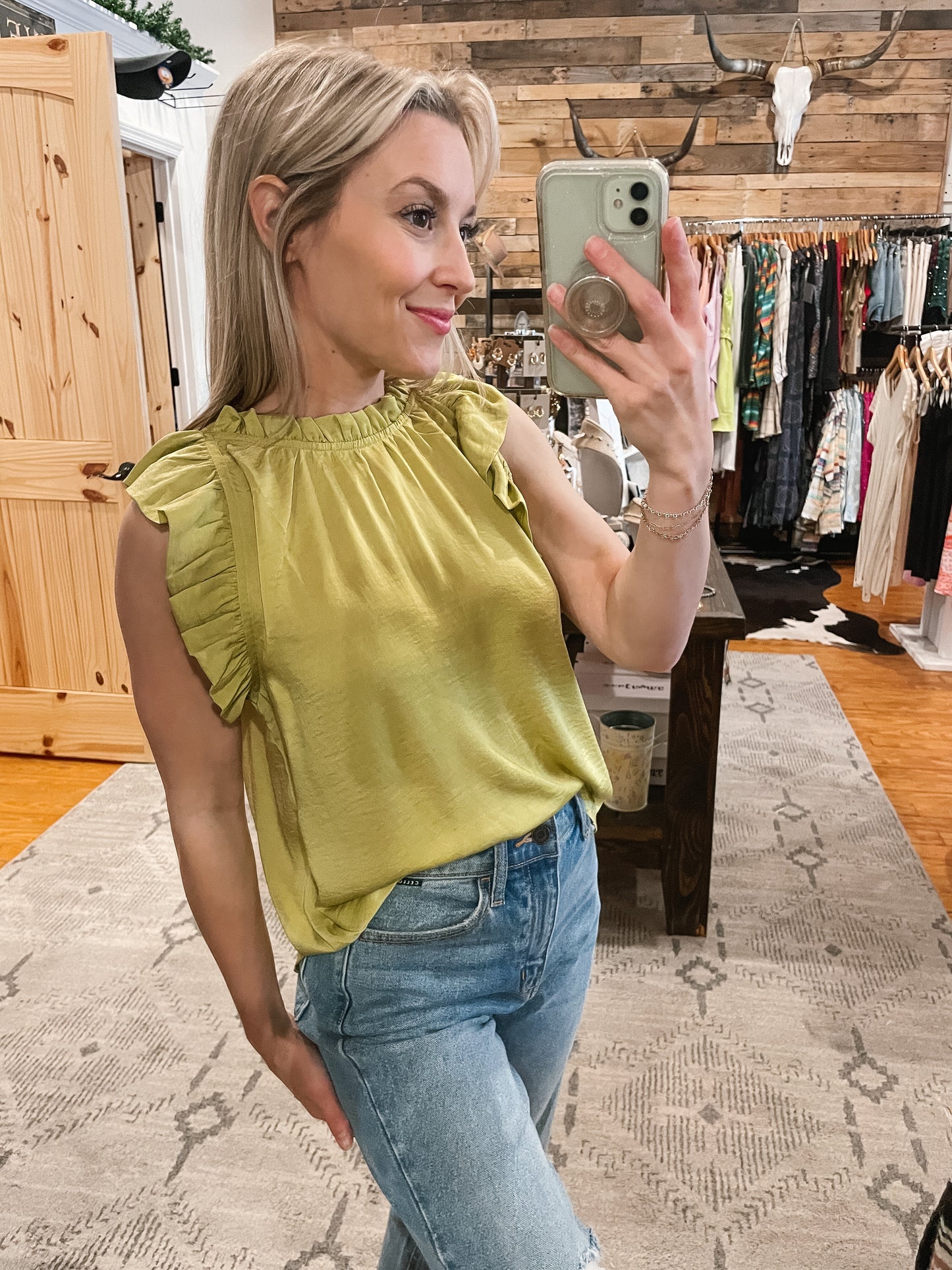 Kiwi Ruffle Top