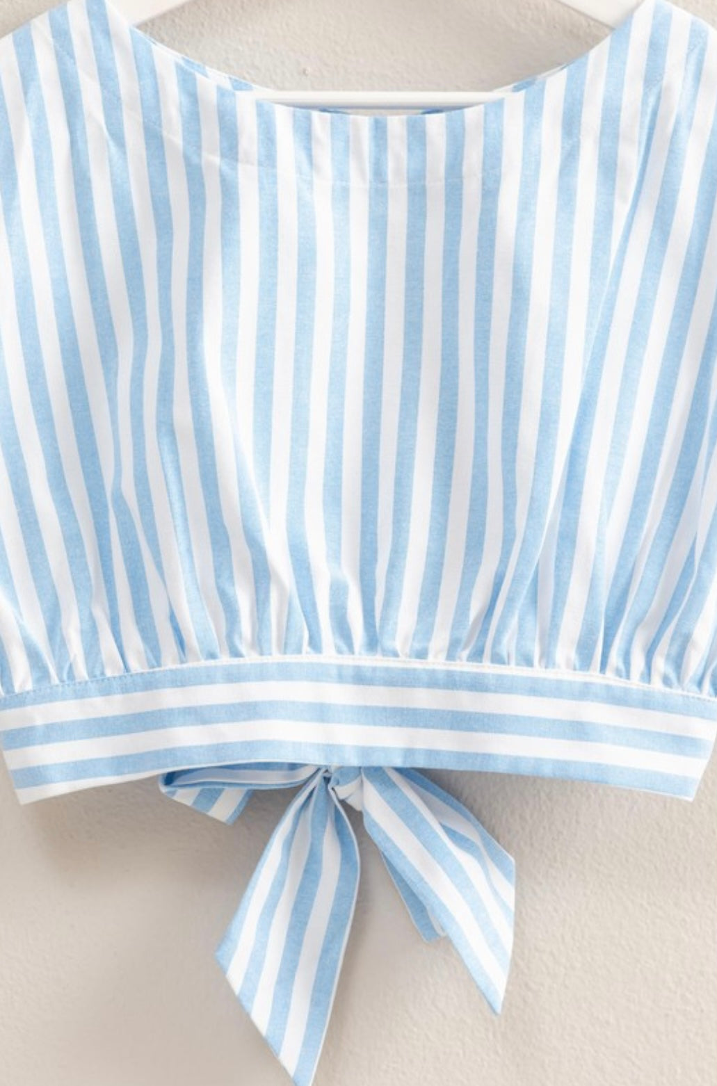 Blue White Stripe Tying Top