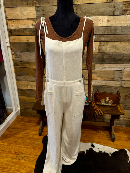 Linen Tying Jumpsuit