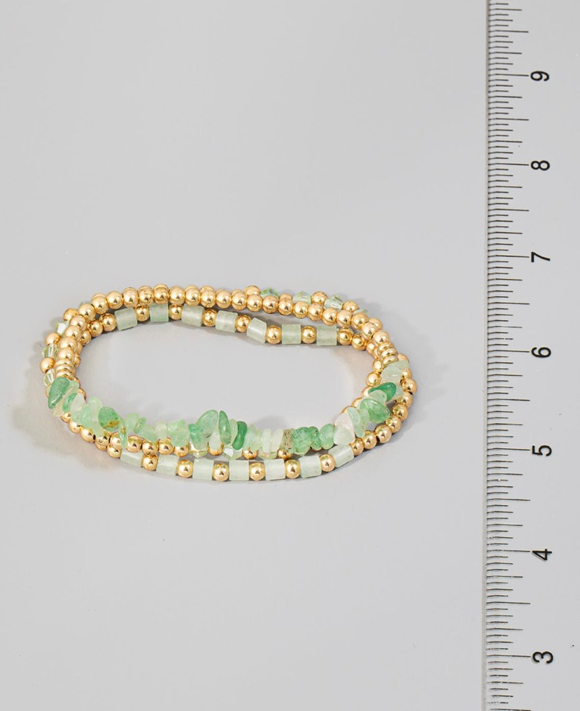 Conjunto de pulsera de oro menta