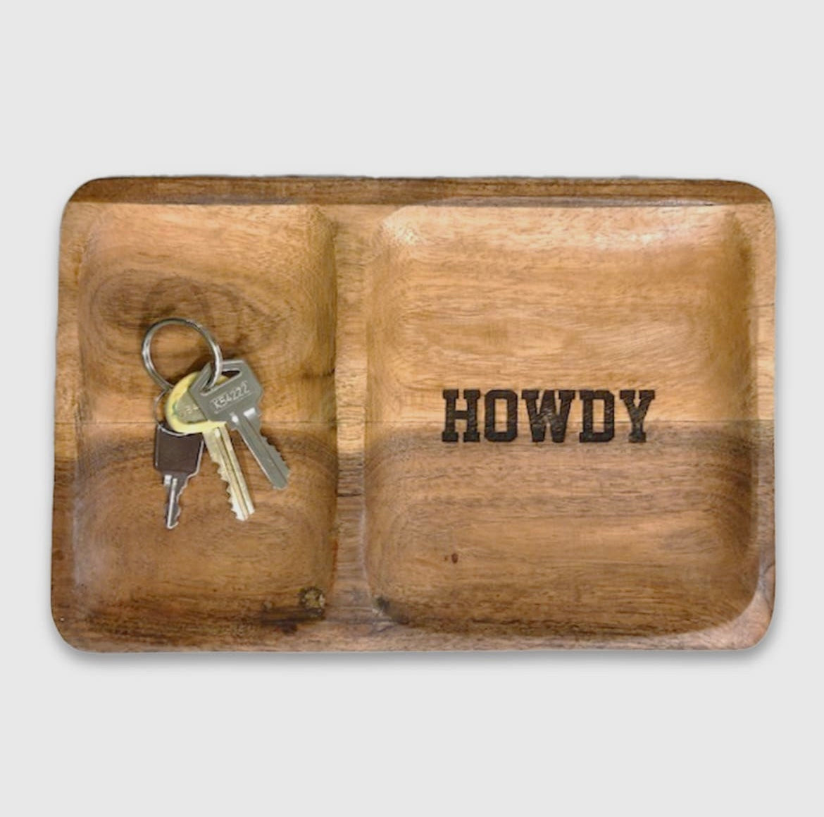 Howdy Wood Valet Tray
