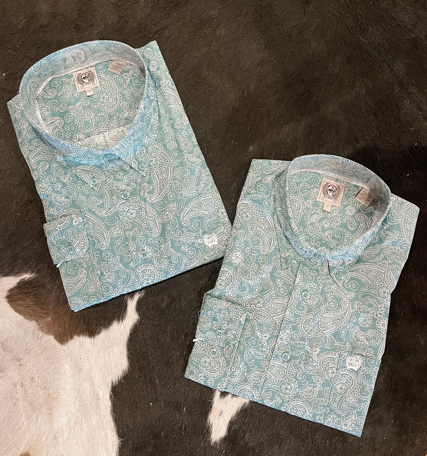 Cinch Teal Paisley Button Down