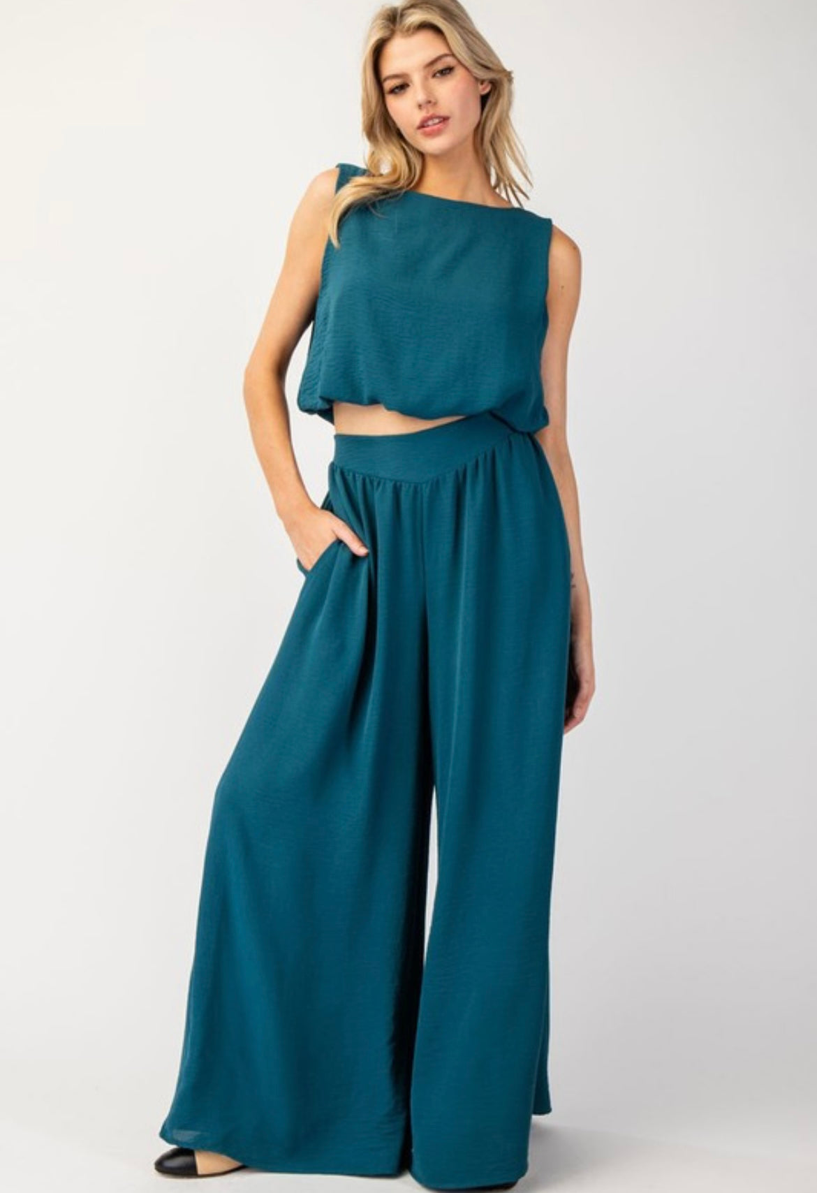 Teal Wide Leg Pant