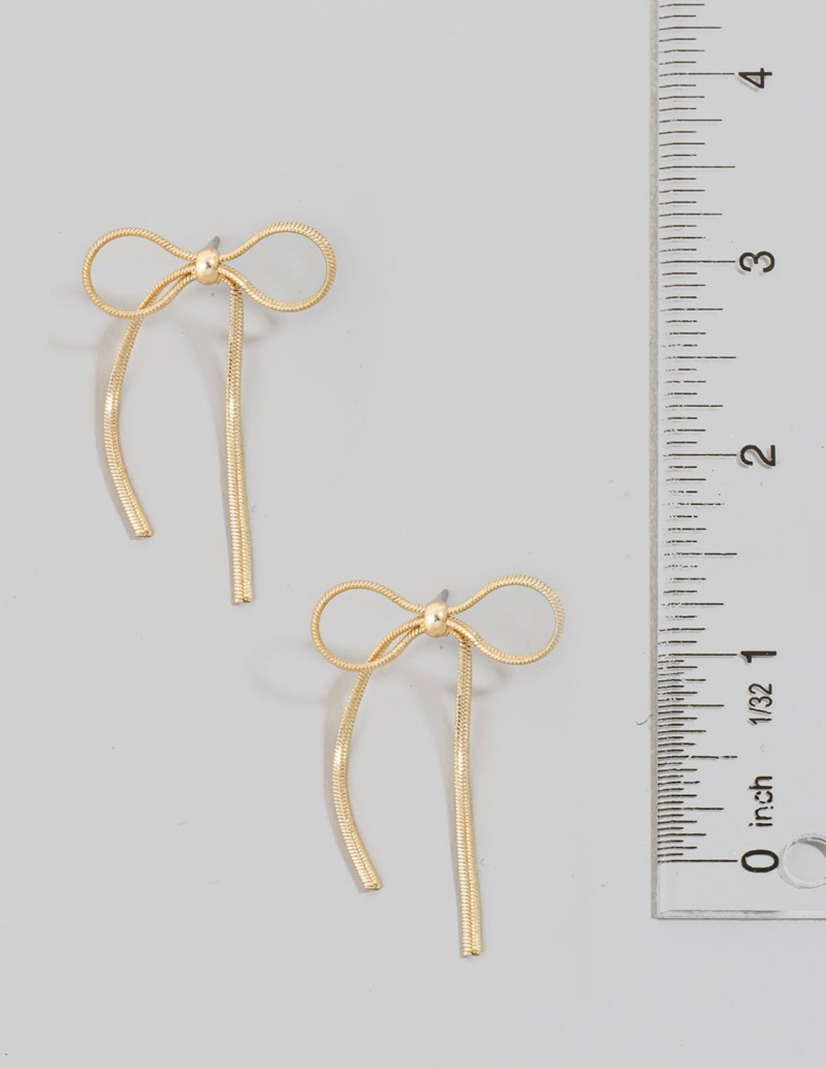 Flat Chain Bow Earring - Small