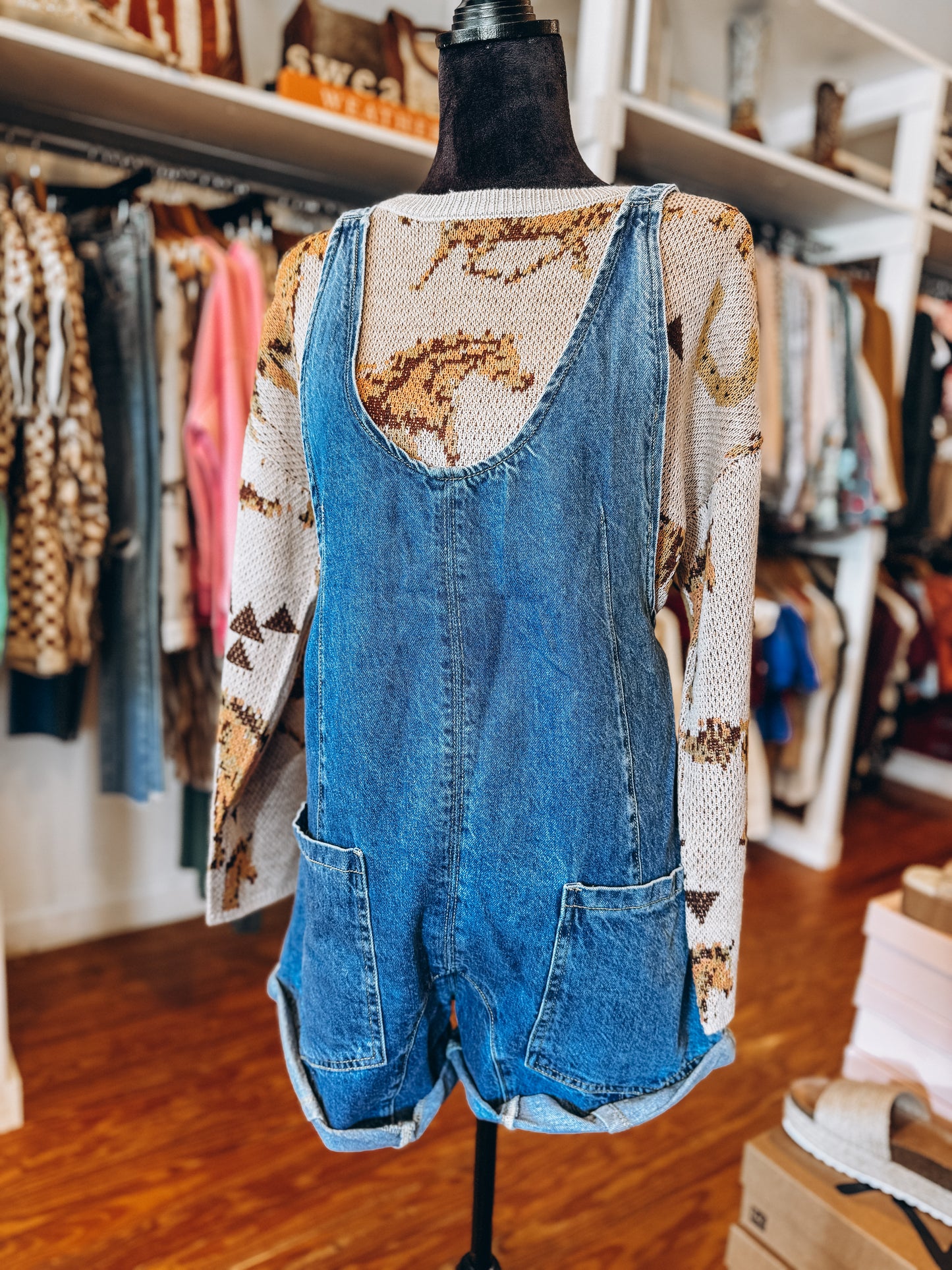 Washed Denim Romper