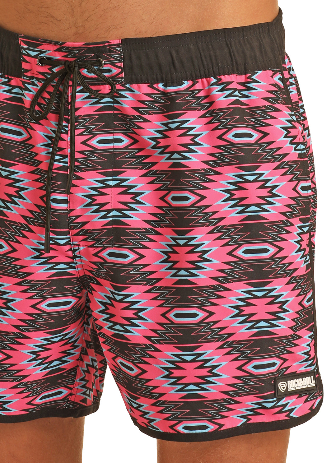 Pink Aztec Swim Trunks