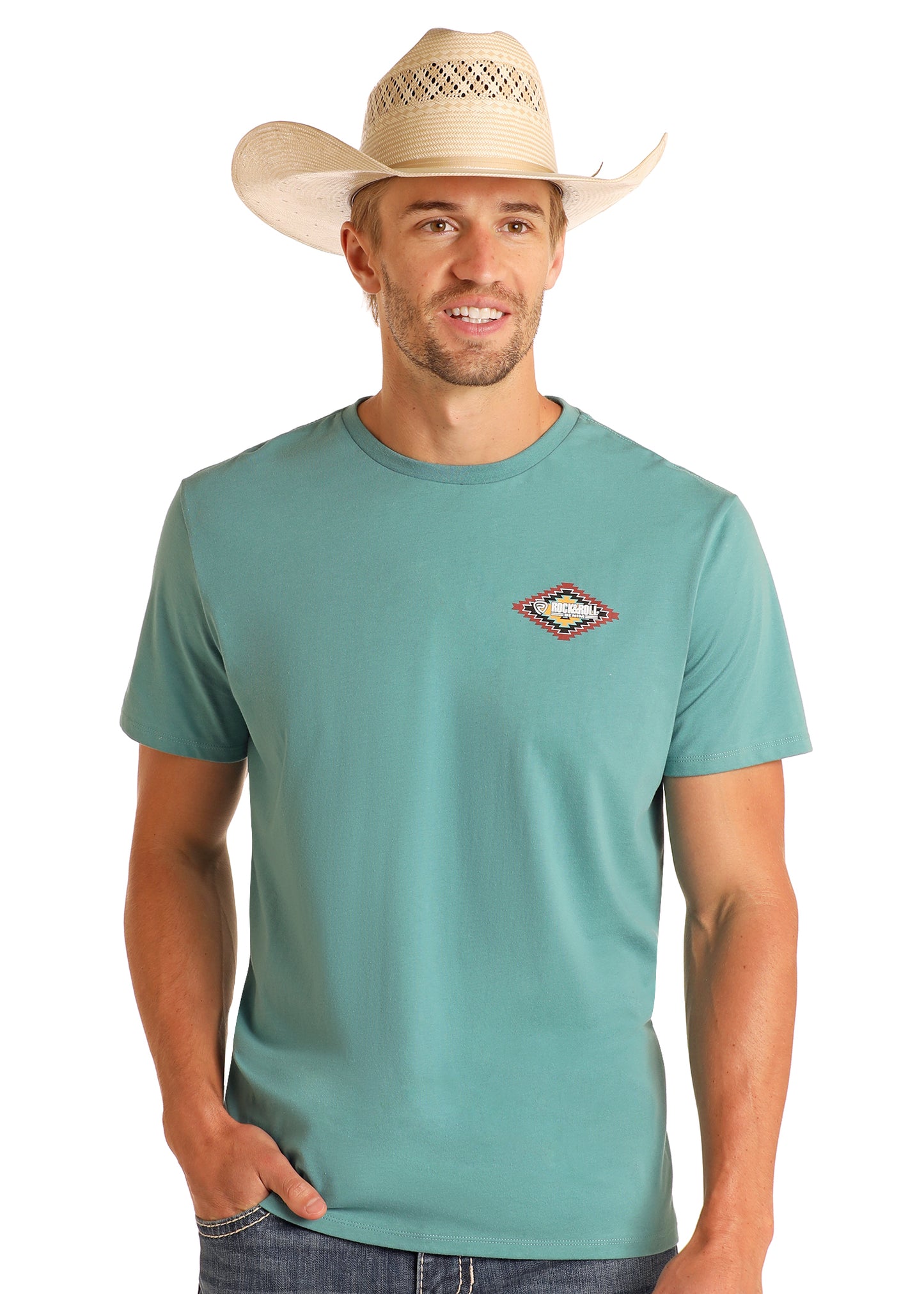 Teal R&R Aztec Graphic Tee