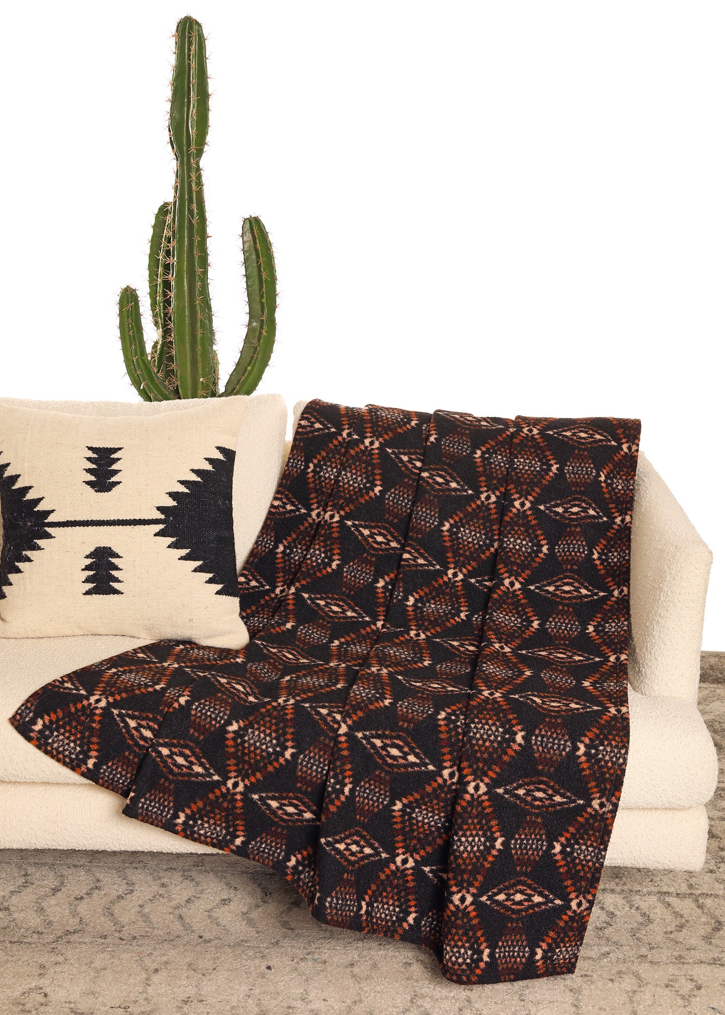 Brown & Black Aztec Berber Blanket