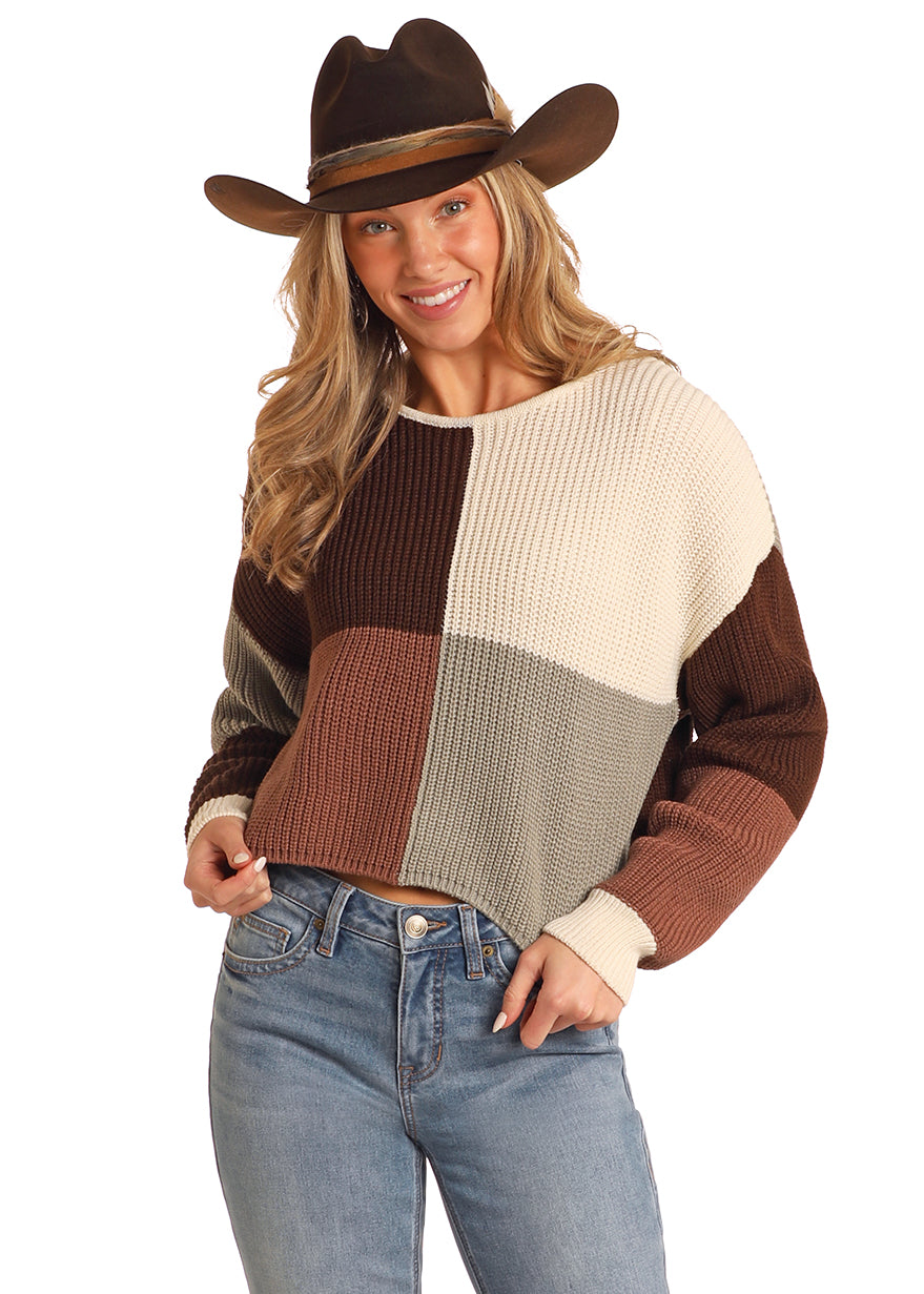 Earth Color Block Sweater