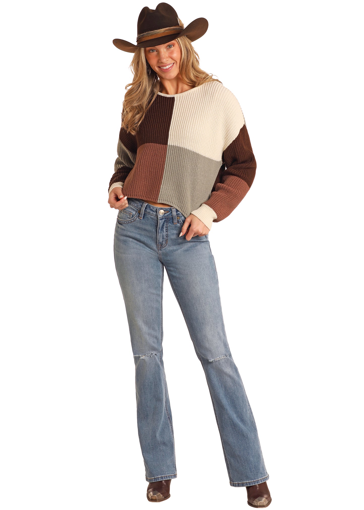 Earth Color Block Sweater