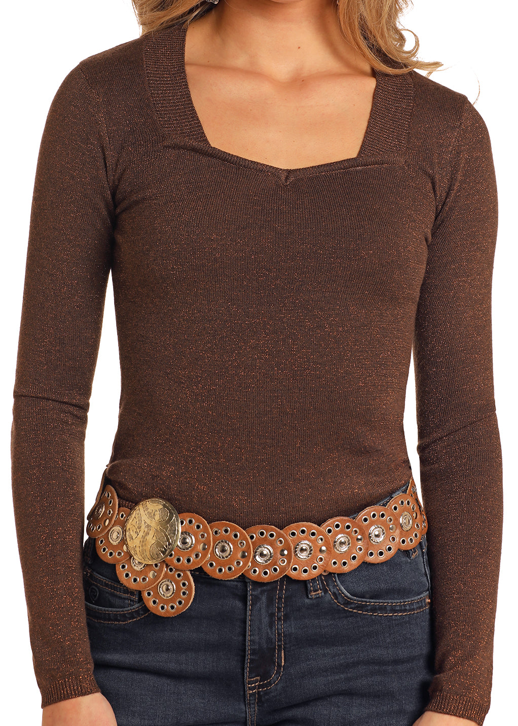 Espresso Shimmer Knit Top