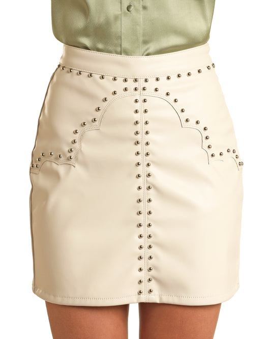 R&R Studded Leather Skirt