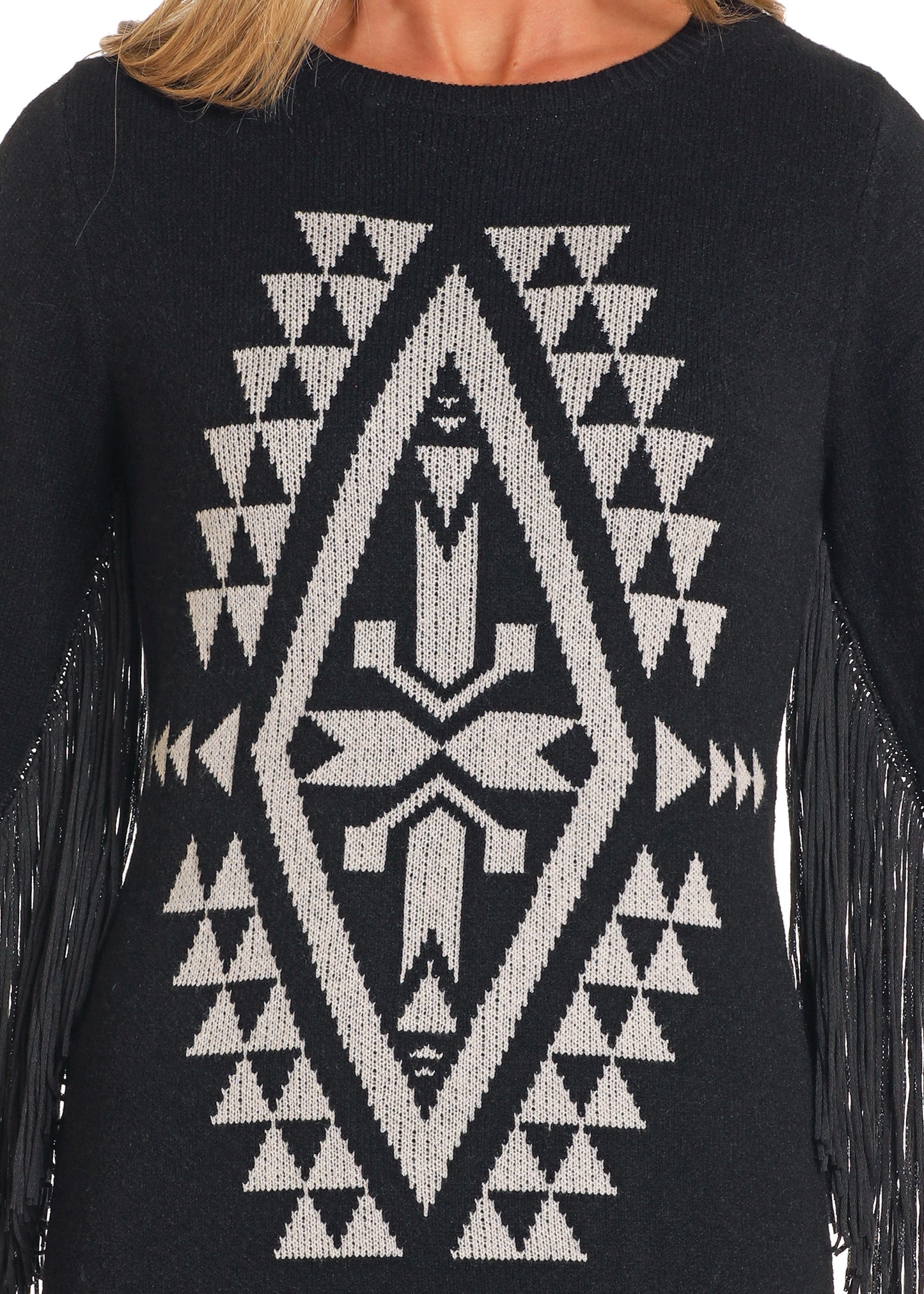 Aspen Fringe Aztec Sweater Dress