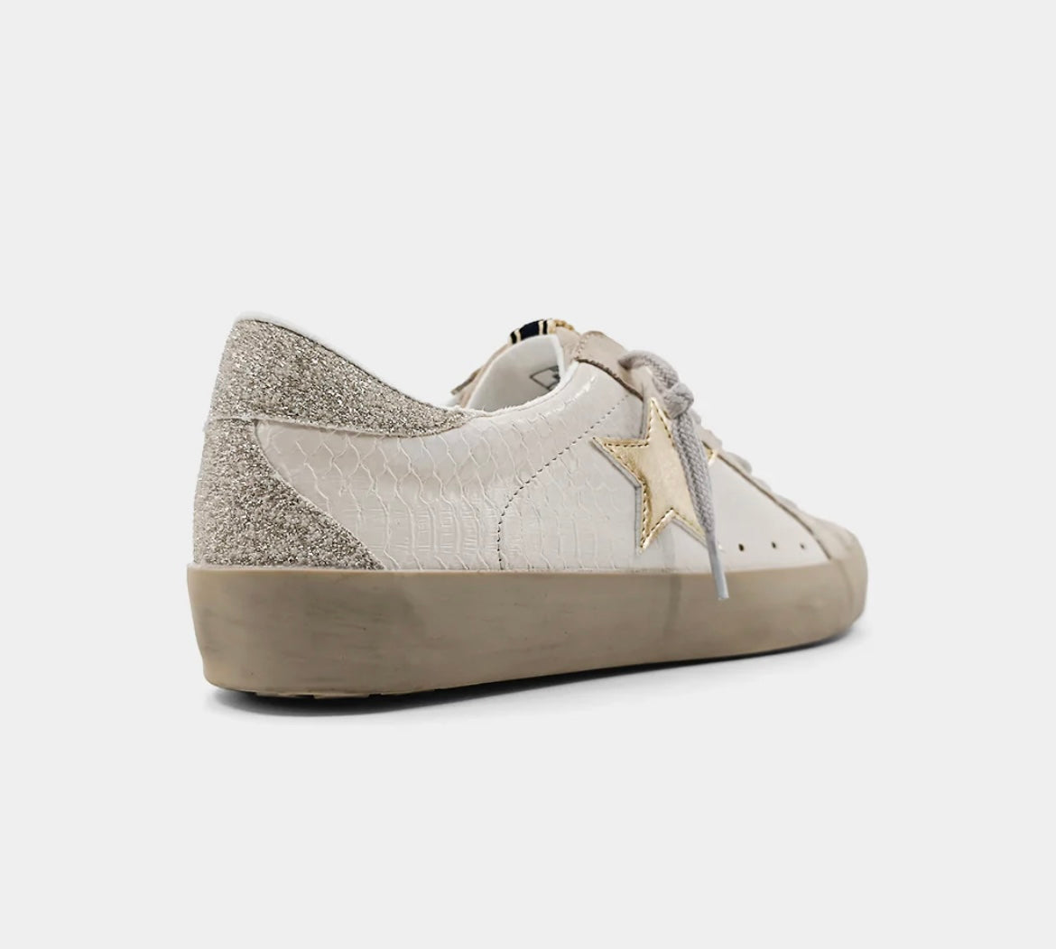 Paula Bone Snake Low Top Sneakers