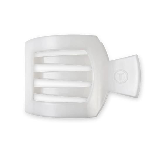 Teleties White Medium Flat Square Clip