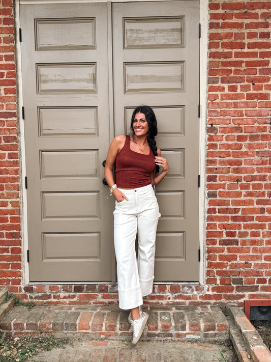 Auburn Floral Knit Tank