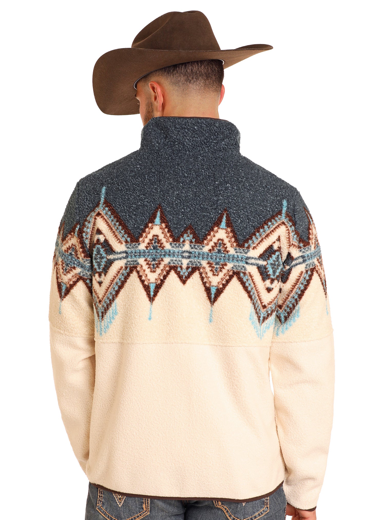 R&R Blue Aztec Berber Pullover