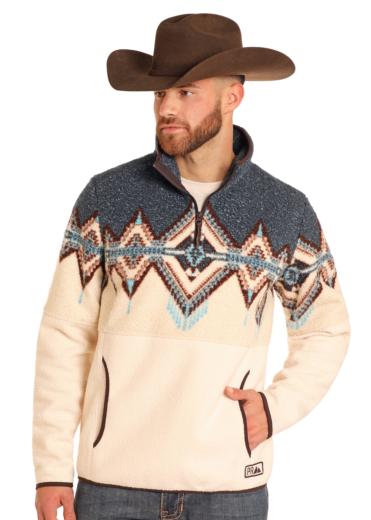 R&R Blue Aztec Berber Pullover