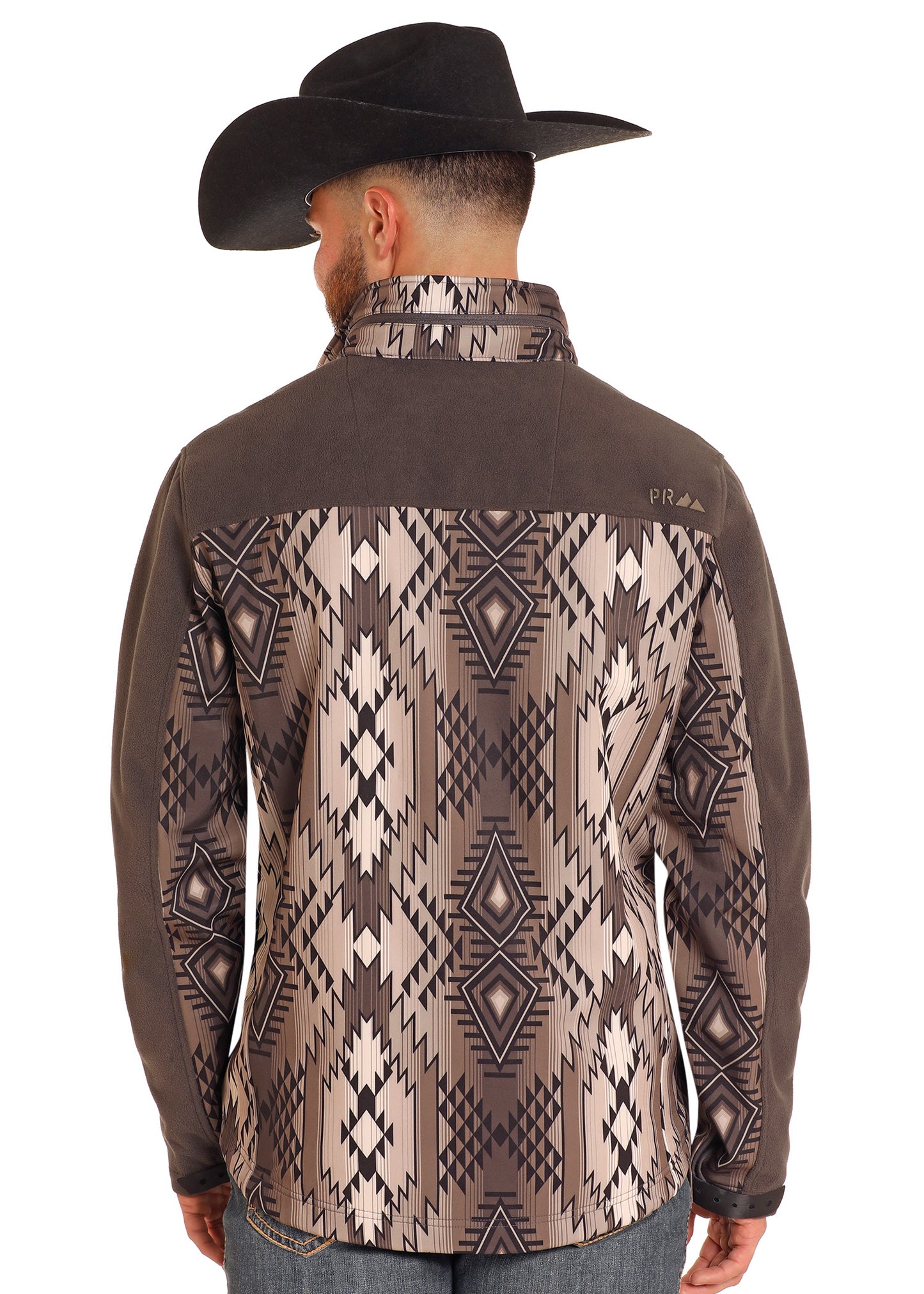 R&R Brown Aztec Soft Shell Jacket