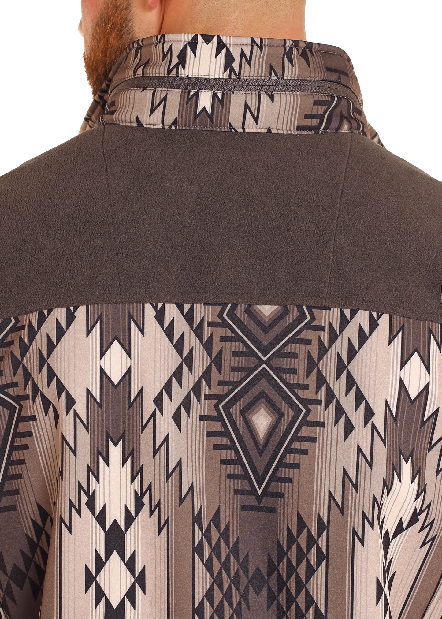 R&R Brown Aztec Soft Shell Jacket