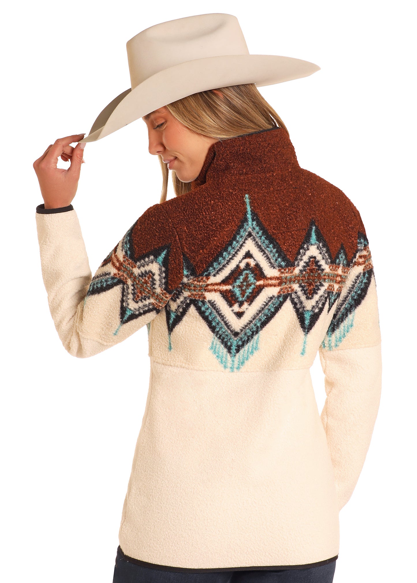 R&R Brown Aztec Berber Pullover