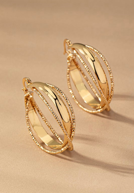 Interlooped Gold Earring