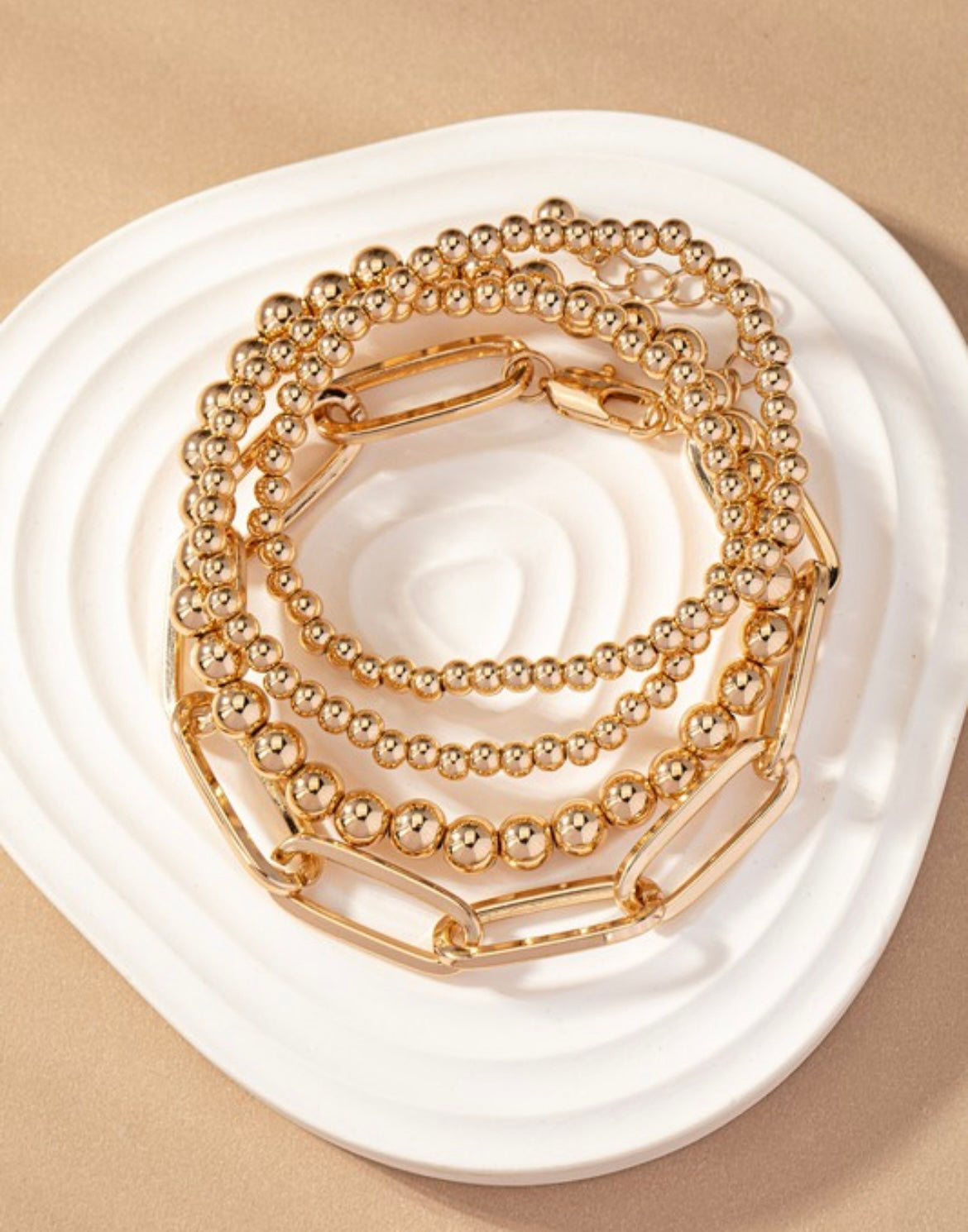 Chunky Gold Bracelet Set