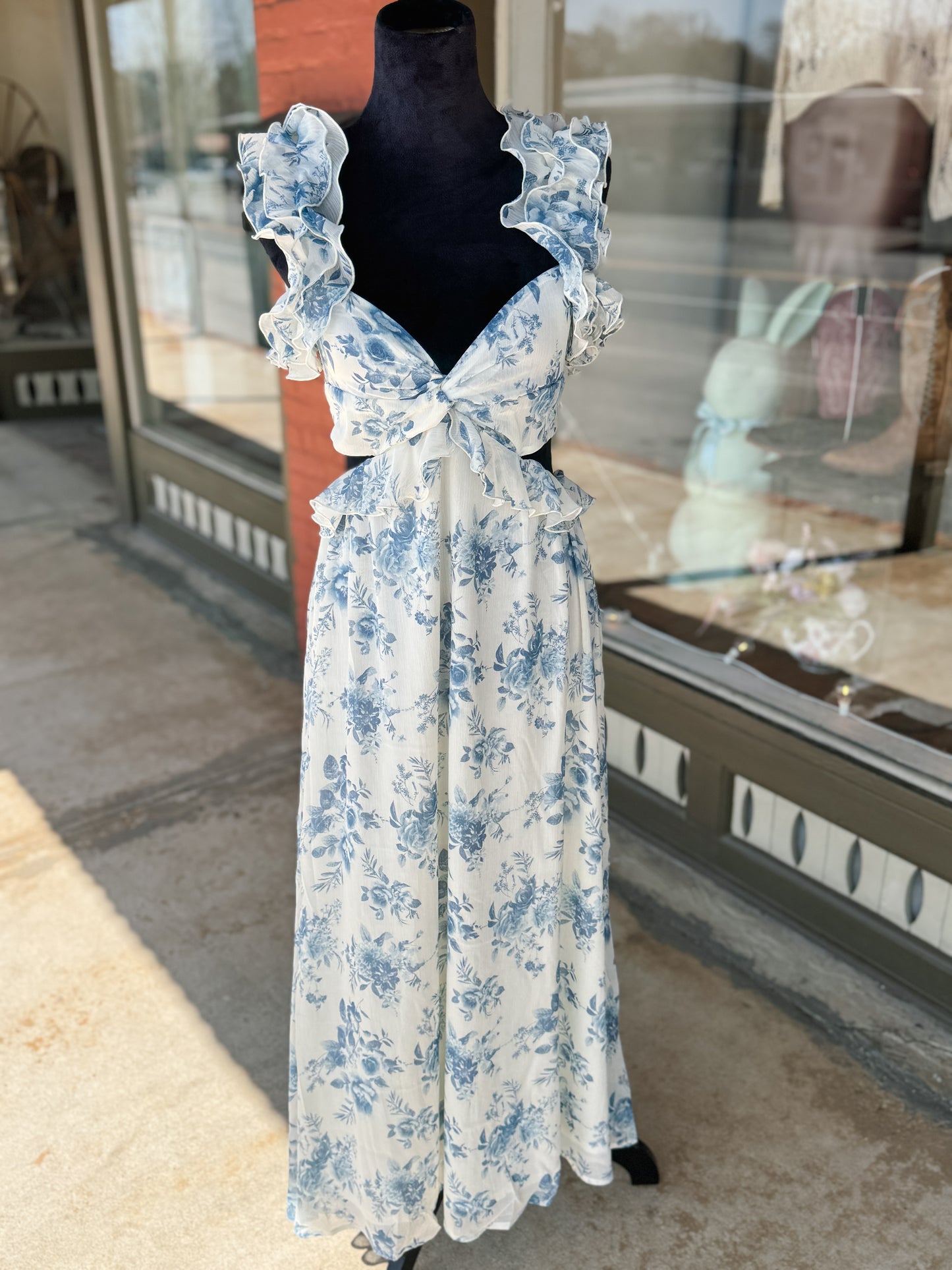 Palace Blue Floral Midi Dress