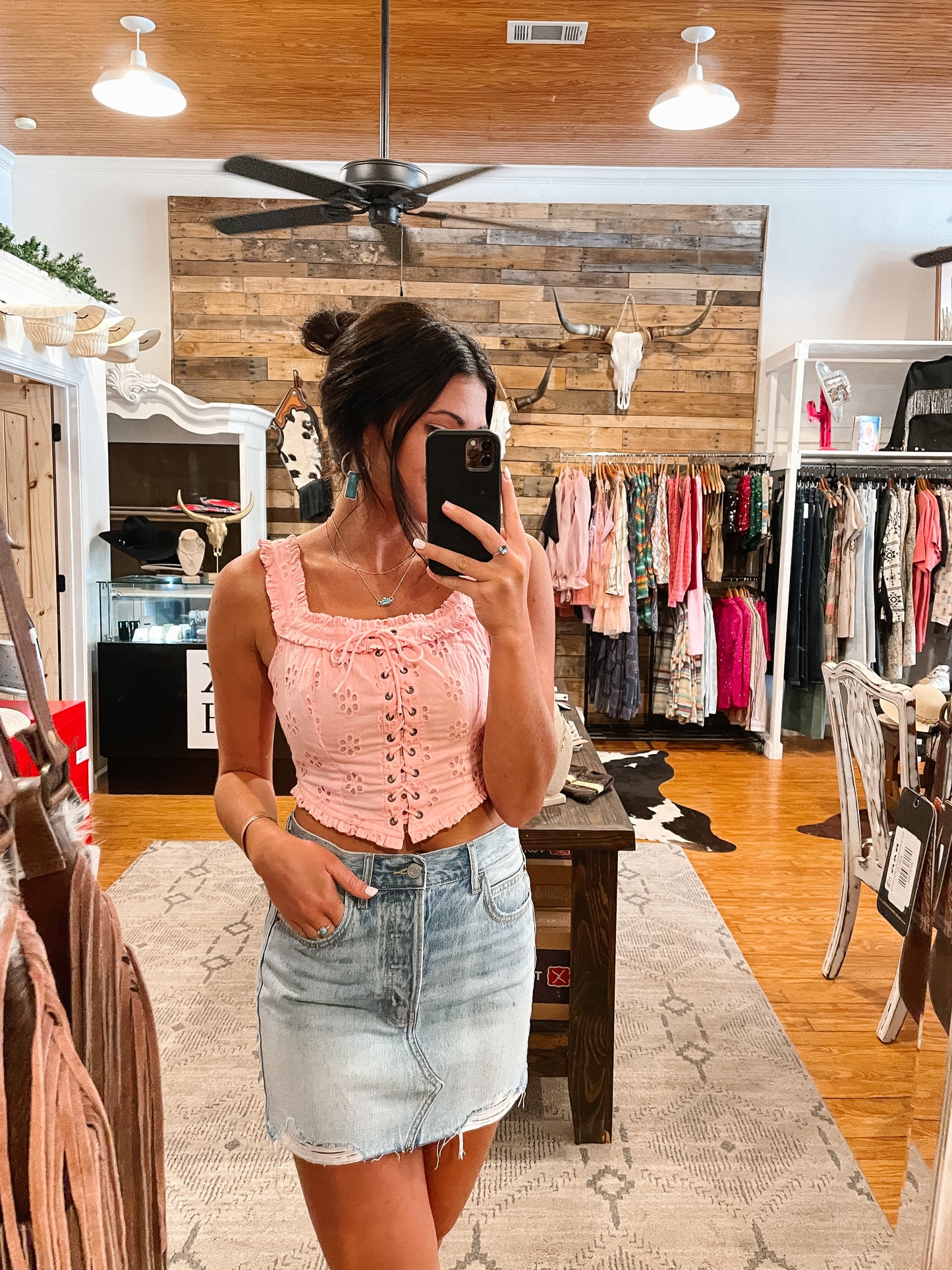 Blush Eyelet Lace Corset Top