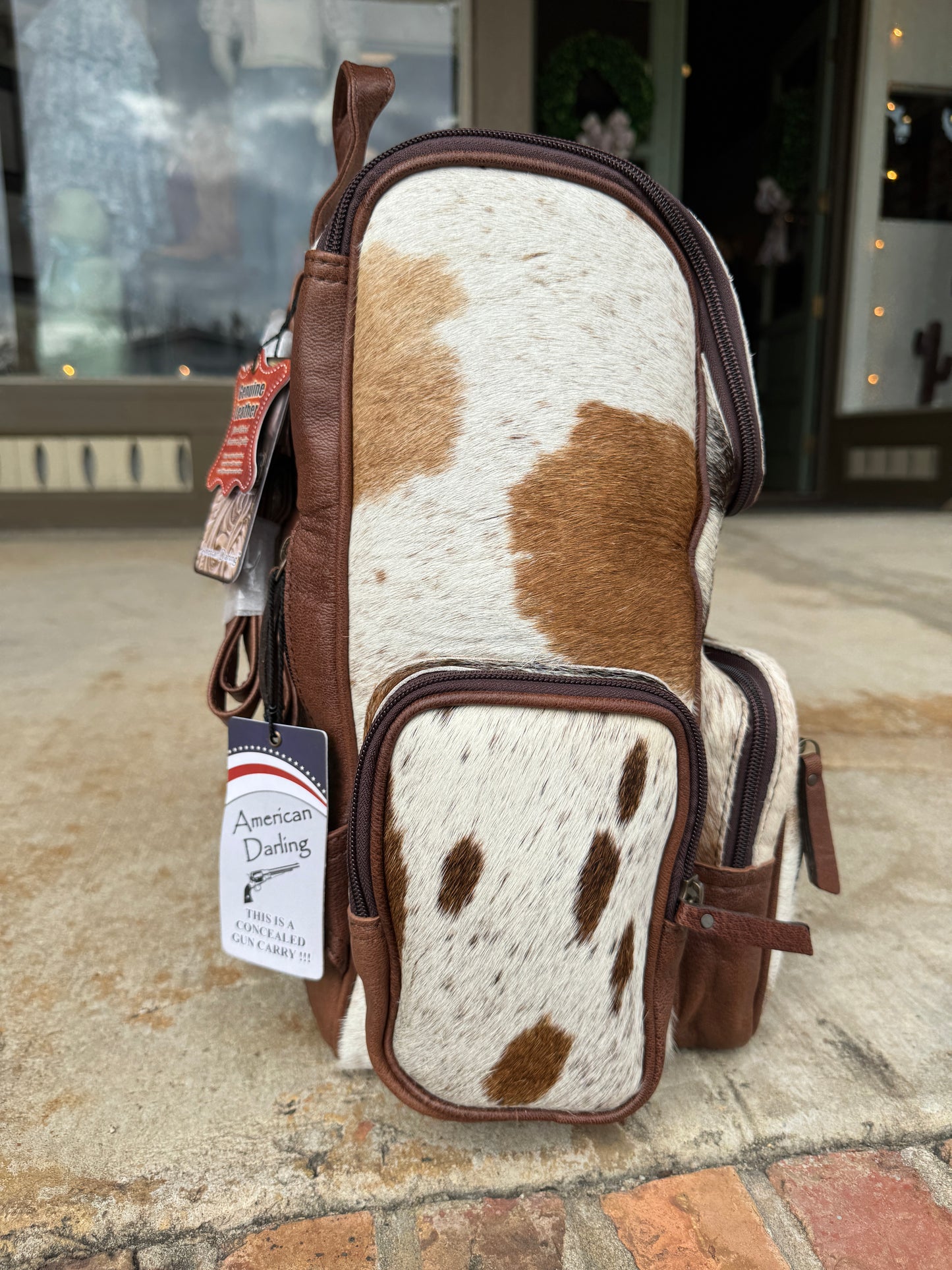 Dark Brown Cowhide Backpack