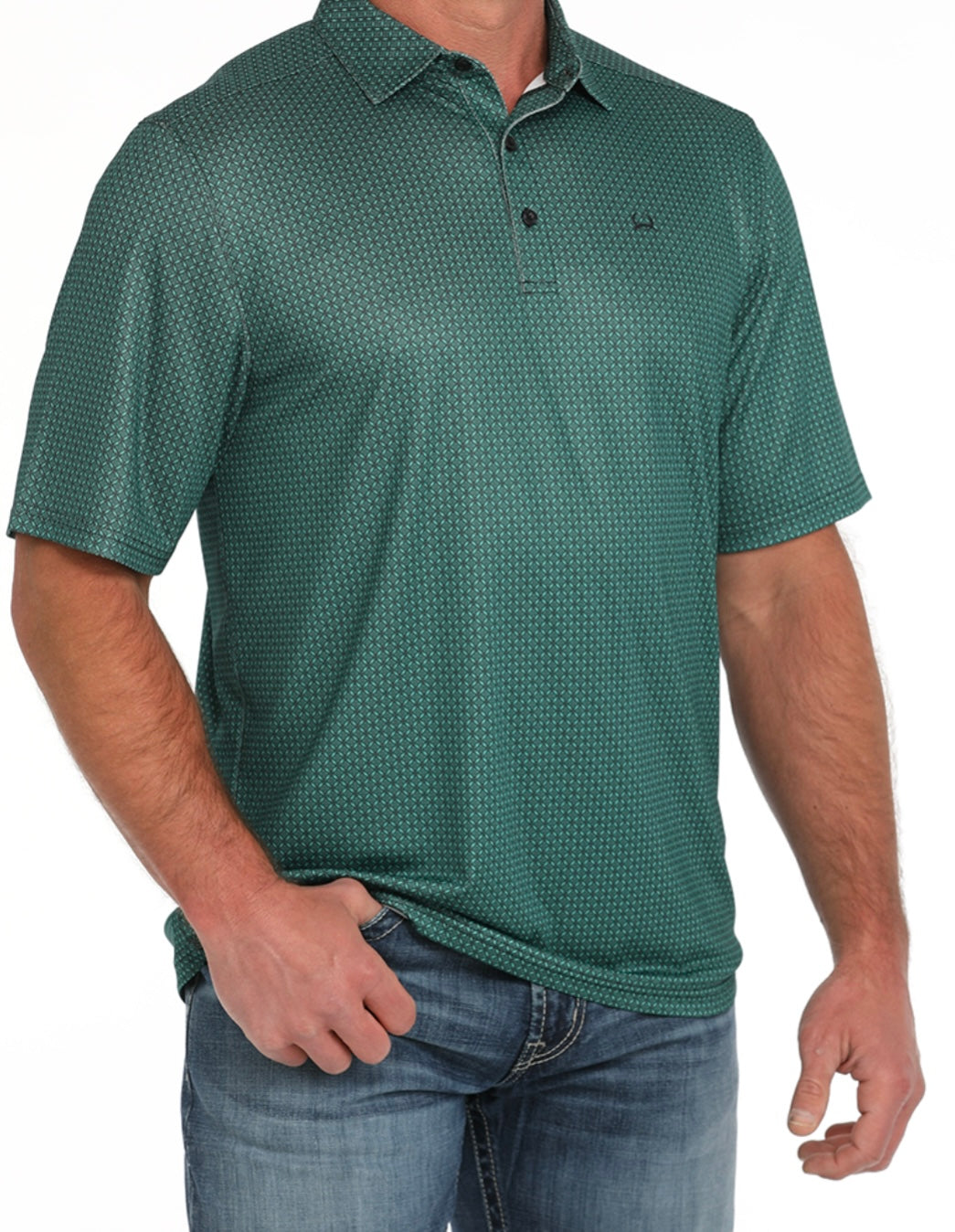 Cinch Turquoise Green Arenaflex Polo