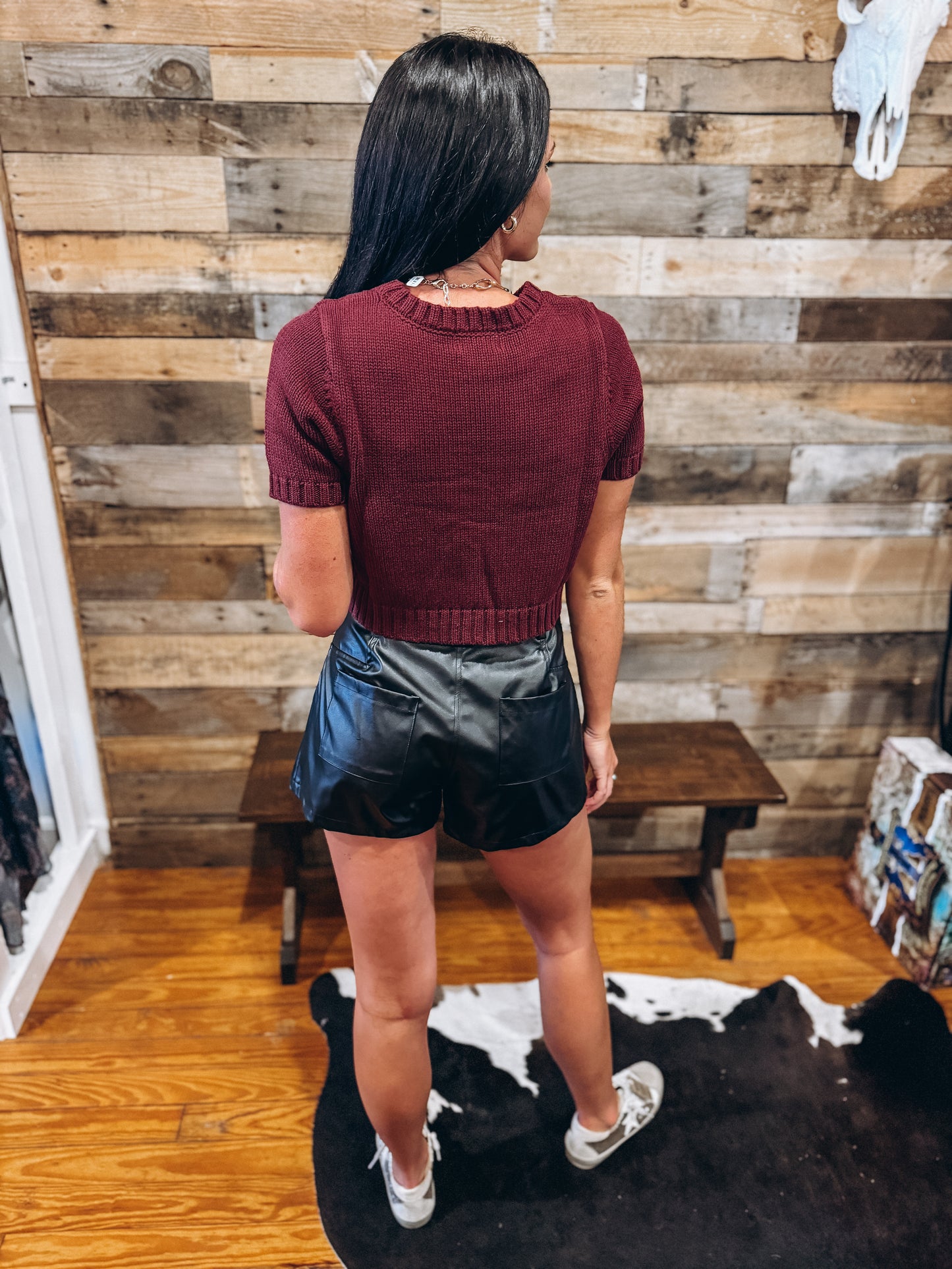 Pleather Bubble Shorts