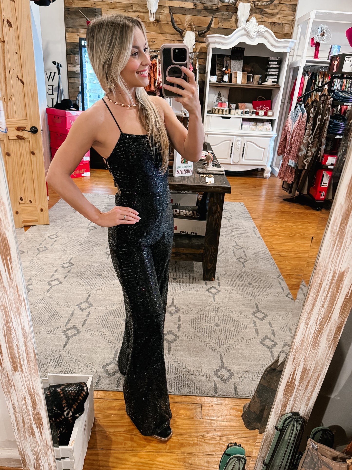 Black Sequin Jumpsuit