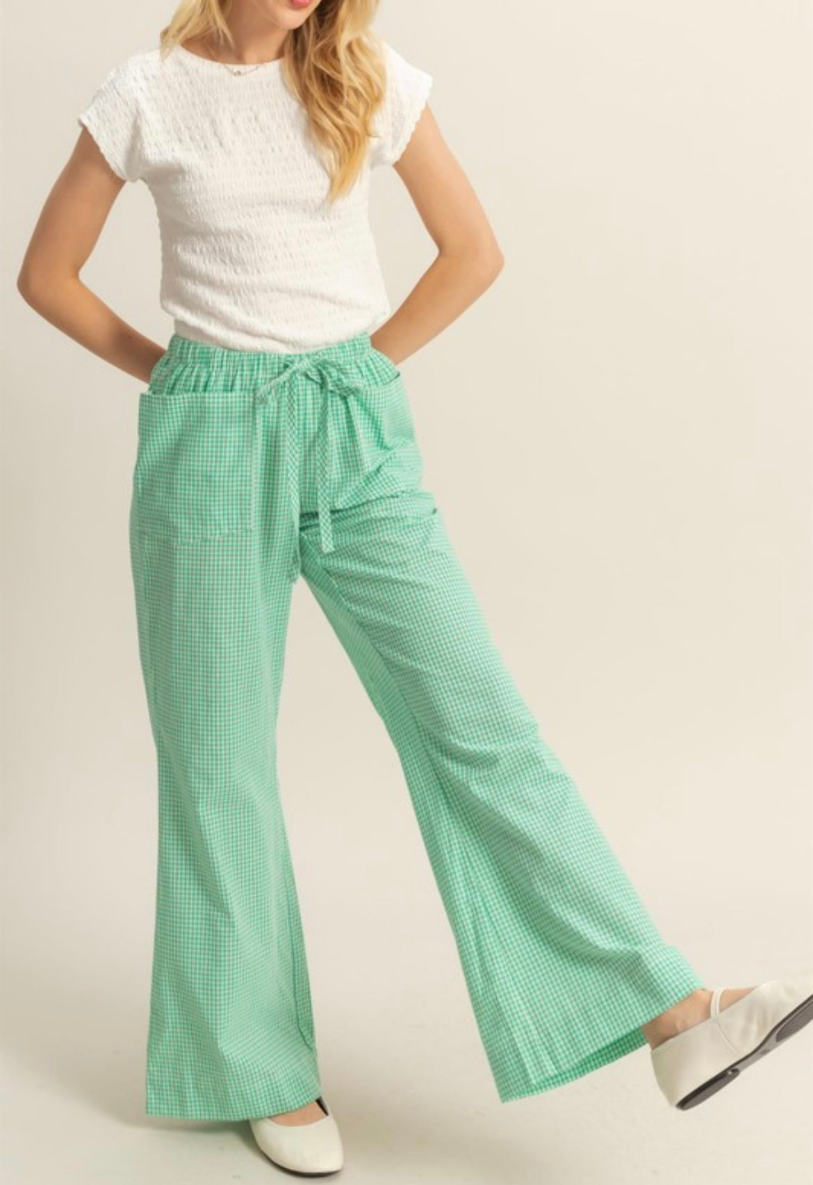 Kelly Green Gingham Pants