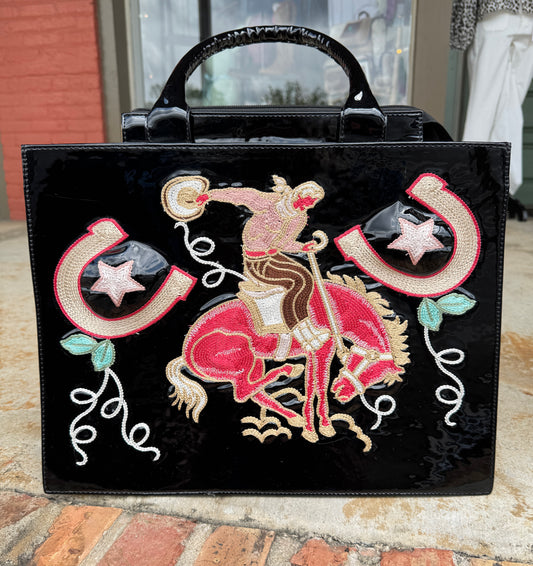 Lucky Cowboy Patent Leather Purse