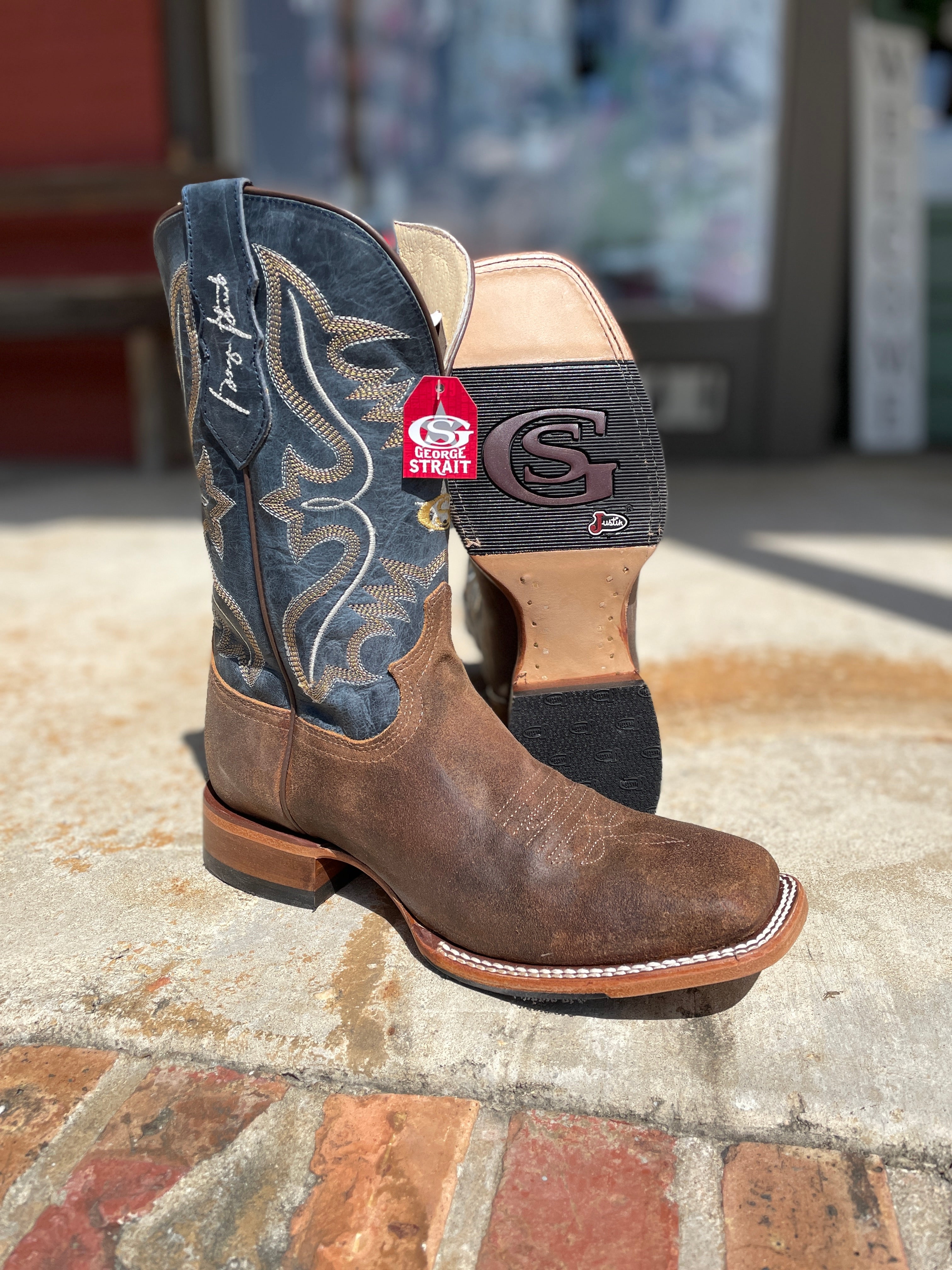 Dillon George Strait Justin Boots Copper Saddle Western Wear