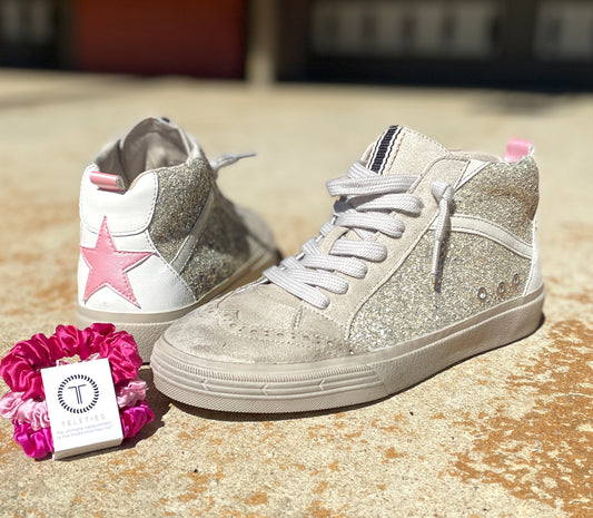 Riley Pearl Glitter Midtop Sneaker