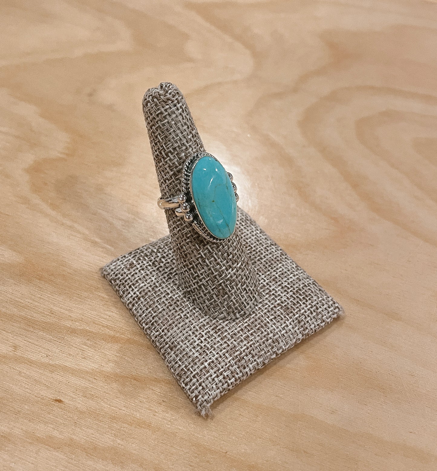 Turquoise Oval Adjustable Ring