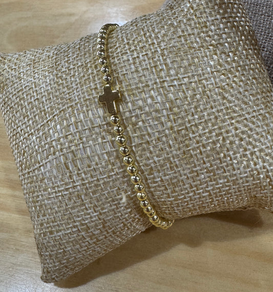 Trinity Gold Cross Bracelet