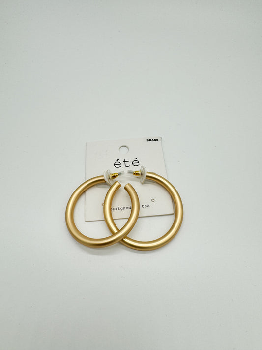 Matte Gold Medium Hoops