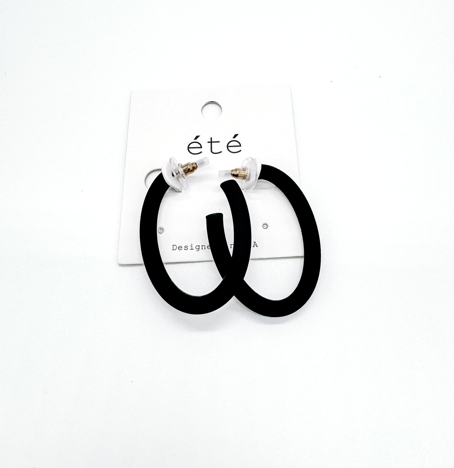 Matte Black Hoop Earrings