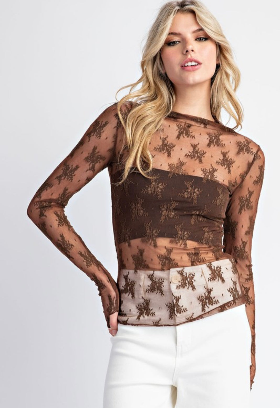 Espresso Lace Long Sleeve