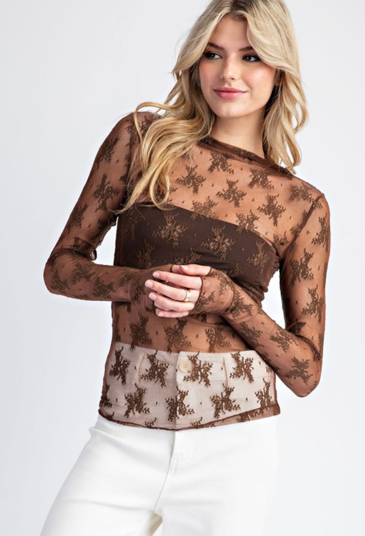 Espresso Lace Long Sleeve